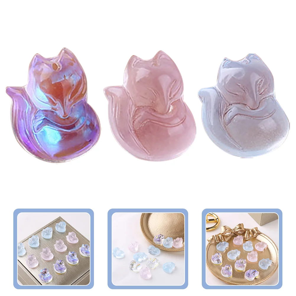 

30 Pcs DIY Jewelry Pendants Foxes Shaped of The Lid Material Bracelet Charms Glass