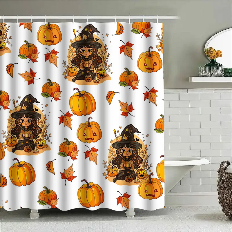

Tuniu милая ведьма Хэллоуин занавеска для душа для девочек Декор детской комнаты