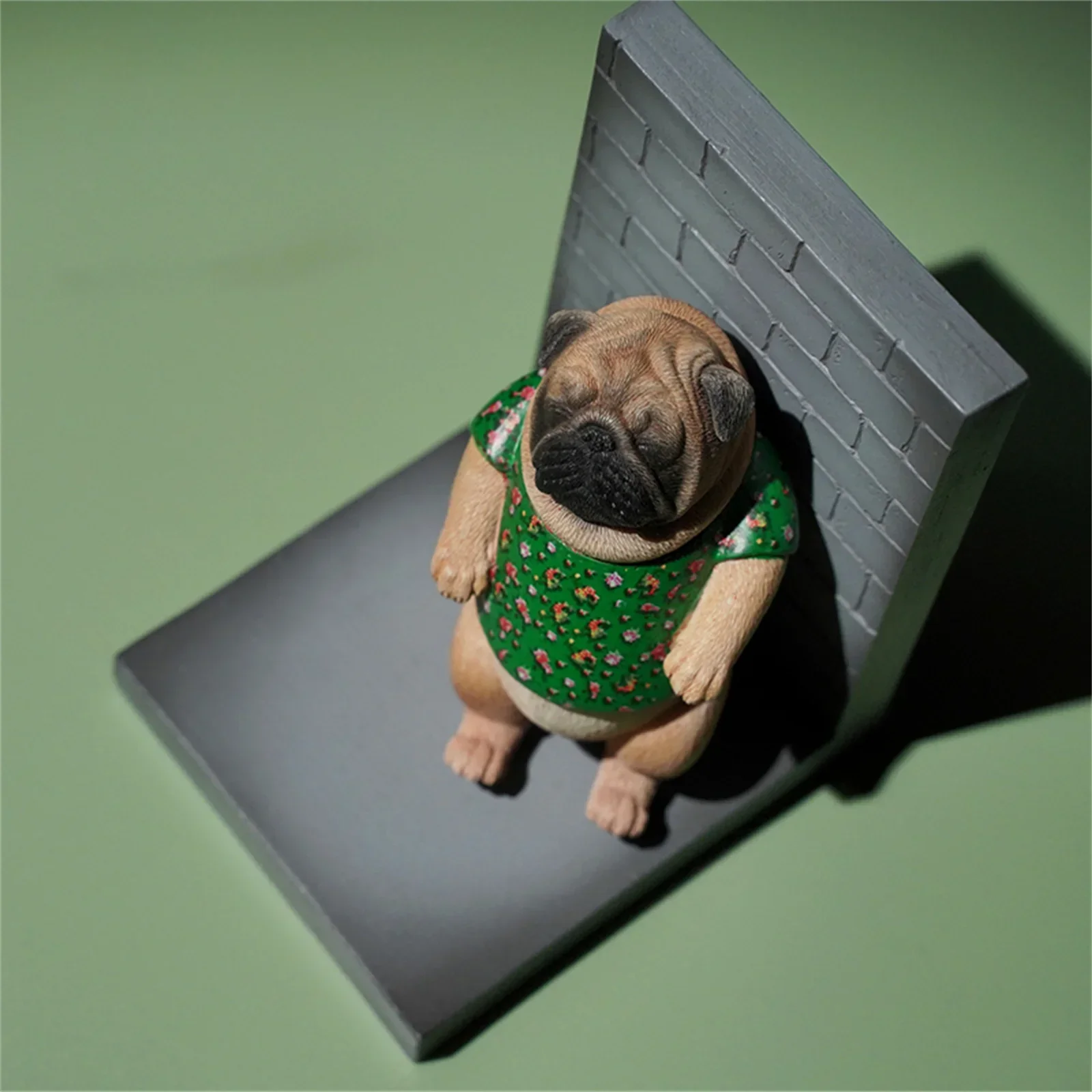 

JXK 1/6 Northeast Pug Model Cute Dog Animal Accessory Scene Desk Decoration Photography Props Birthday Gift Kids Realistic Toy