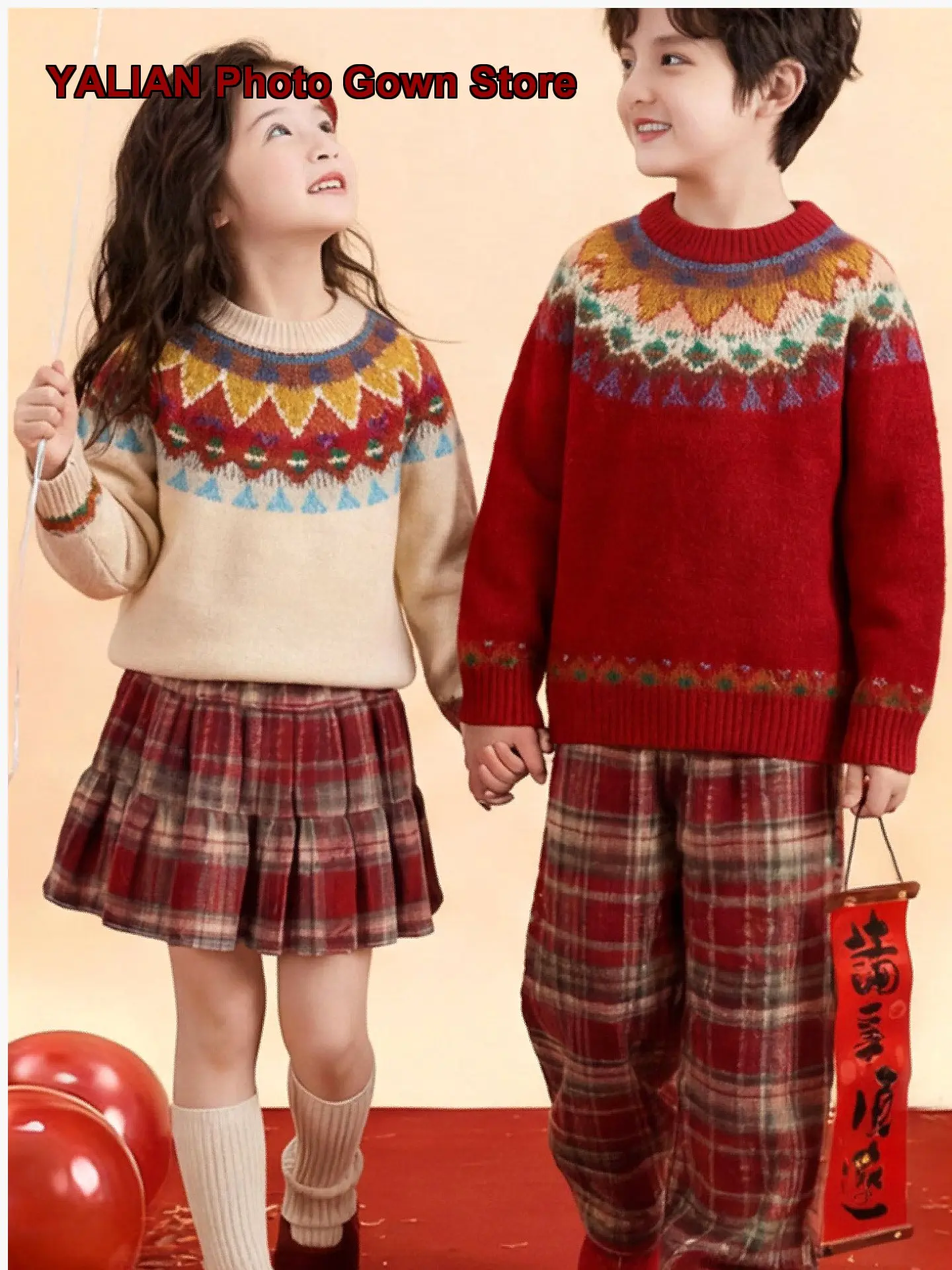 Kids Winter Family Matching Outfit Boys Girls Warm Stylish Formal Wear
