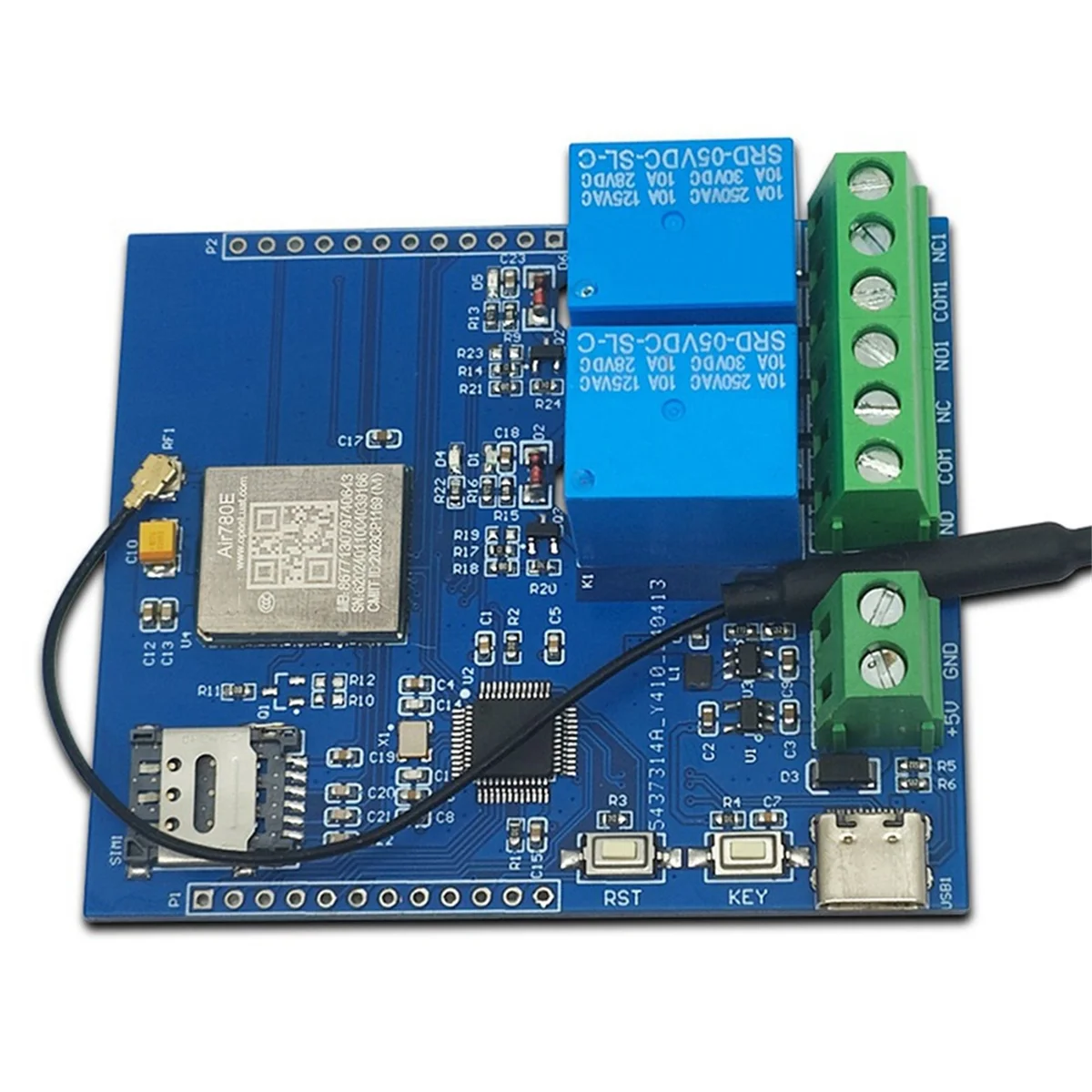 Durevole DC 5V STM32 4G Scheda di sviluppo relè relè a doppia via in rete Modulo AIR780E integrato Porta I/O Scheda di sviluppo STM32