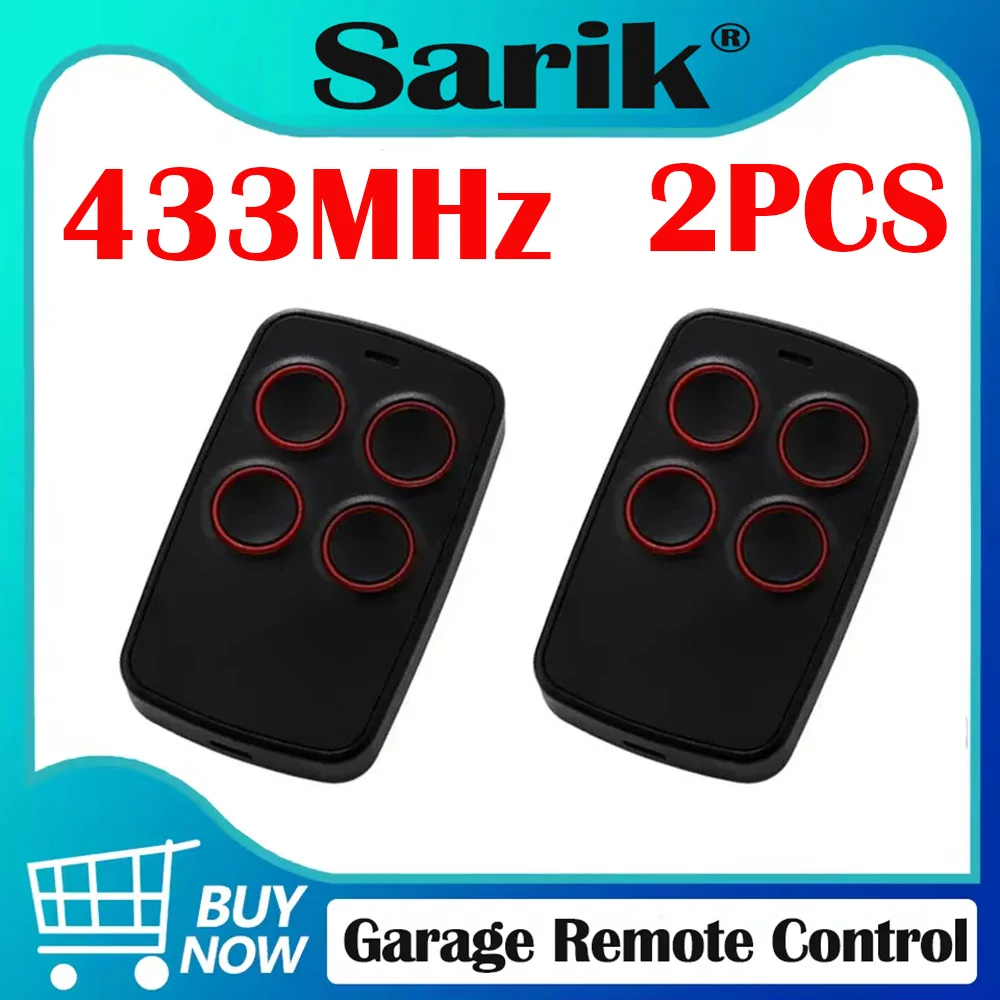 

Remote Control Duplicator 2PCS Clone Gate Key Fob Command 433MHz Remote Control for Garage Door Opener