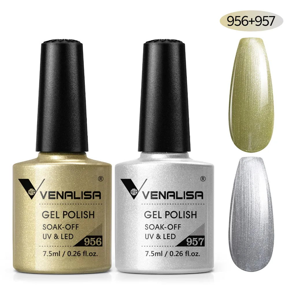 2 buah * 7.5ml cat kuku VENALISA cakupan penuh warna cantik dasar Nowipe lapisan atas rendam UV LED Gel Lacquer Semi permanen