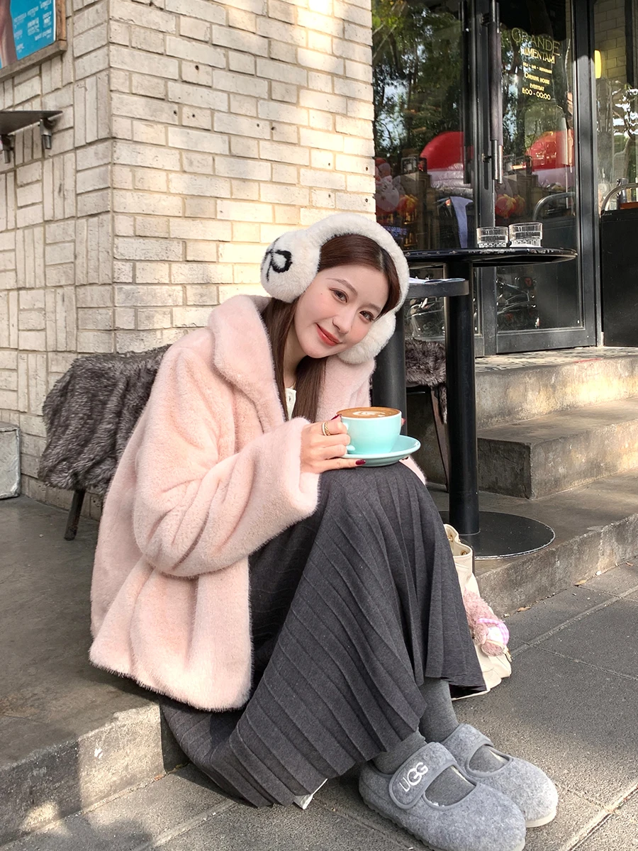 

YANUOYU Теплая зимняя шуба из искусственного меха для женщин, мягкая, из экологически чистых материалов, модная, для повседневной носки