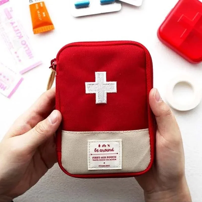 

12.5x17cm Mini First Aid Kit Bag Pouch Travel Pills Dressing Tape Package Emergency Kit Bags Small Storage Organizer