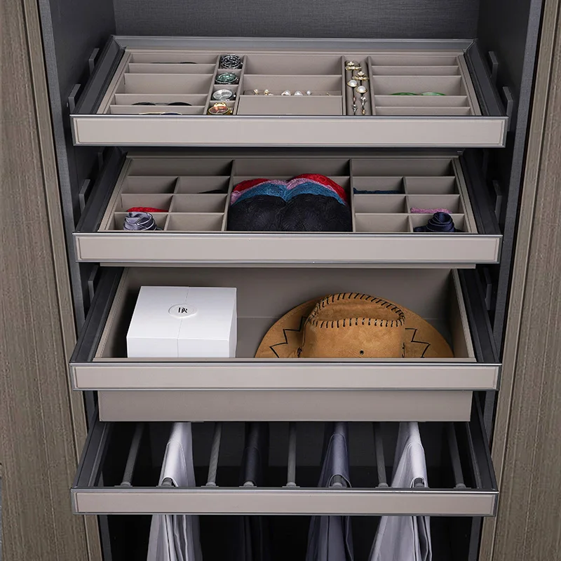 

HNOSS Bedroom Wardrobe Accessories Jewelry Underwear Tray Drawer Pull Out Sliding Organizer Box Basket Storage