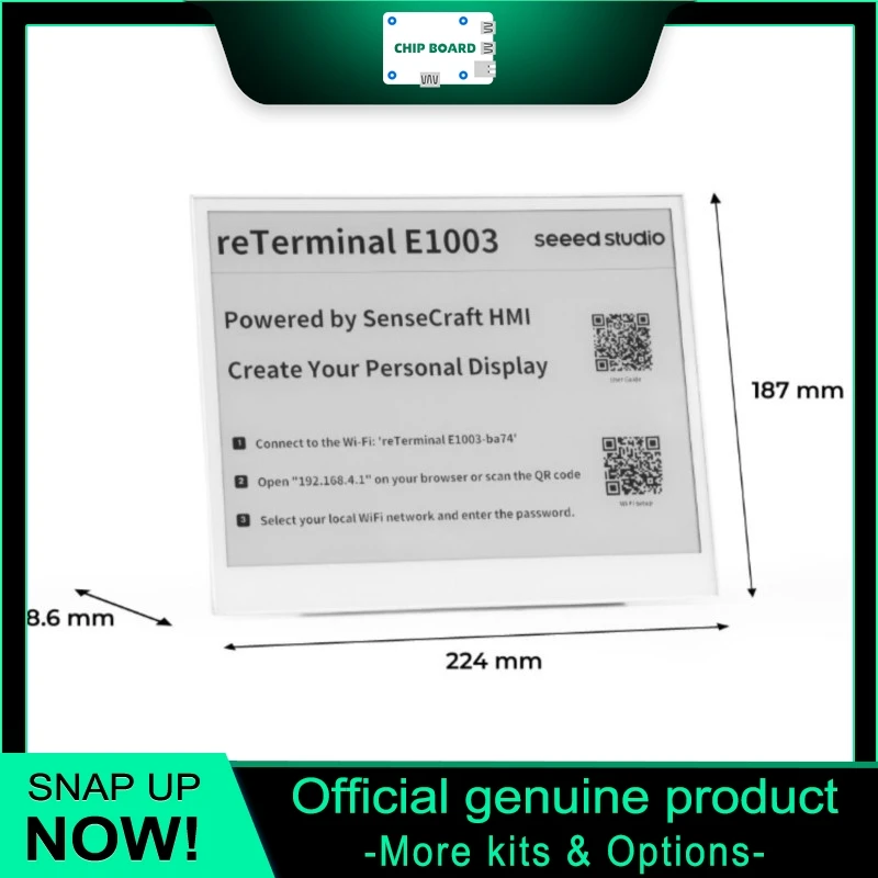 

Seeedstudio reTerminal E1003 10.3" ePaper Touch Display, ESP32-S3, 1404×1872 Resolution, 16-Level Grayscale Panel