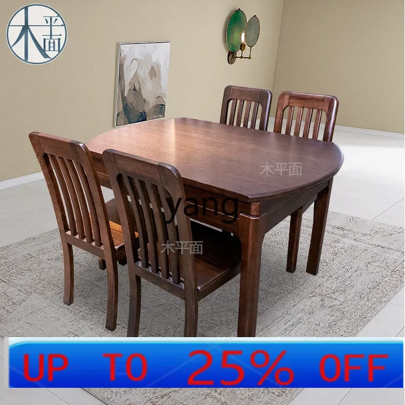 

LTT all solid wood simple and beautiful rectangular stretchable round dining table
