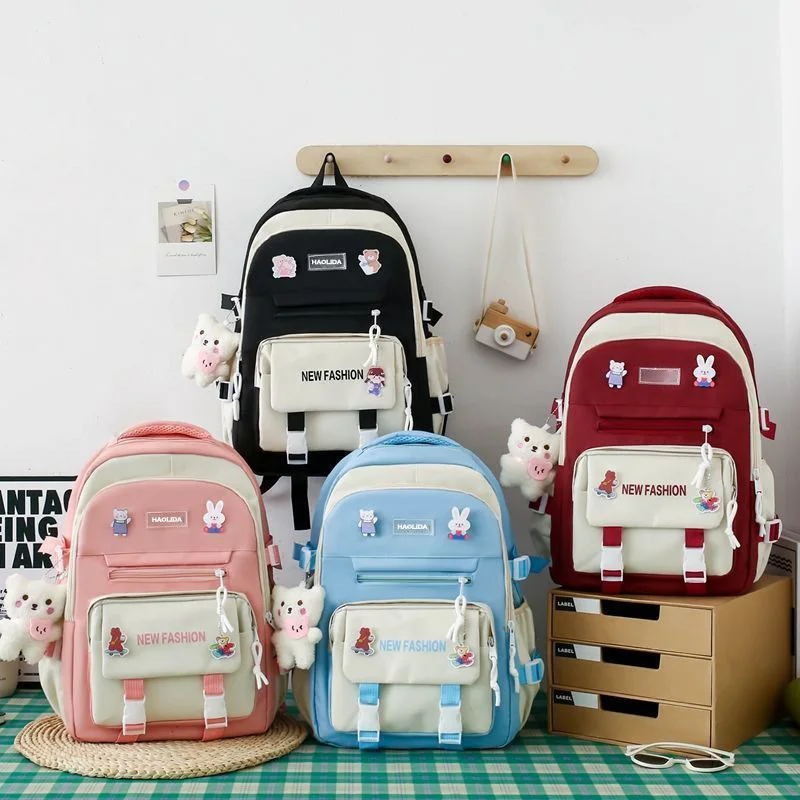2026 New School Backpack Set Large Capacity Double Shoulder Bag for Students Children Bookbag Girls Grades One Two Three Four...
