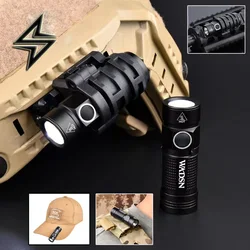 WADSN casco táctico linterna rápida, luz estroboscópica, Zoom, lámpara de seguridad de supervivencia, Mini lámpara de arma, Airsoft, foco de caza