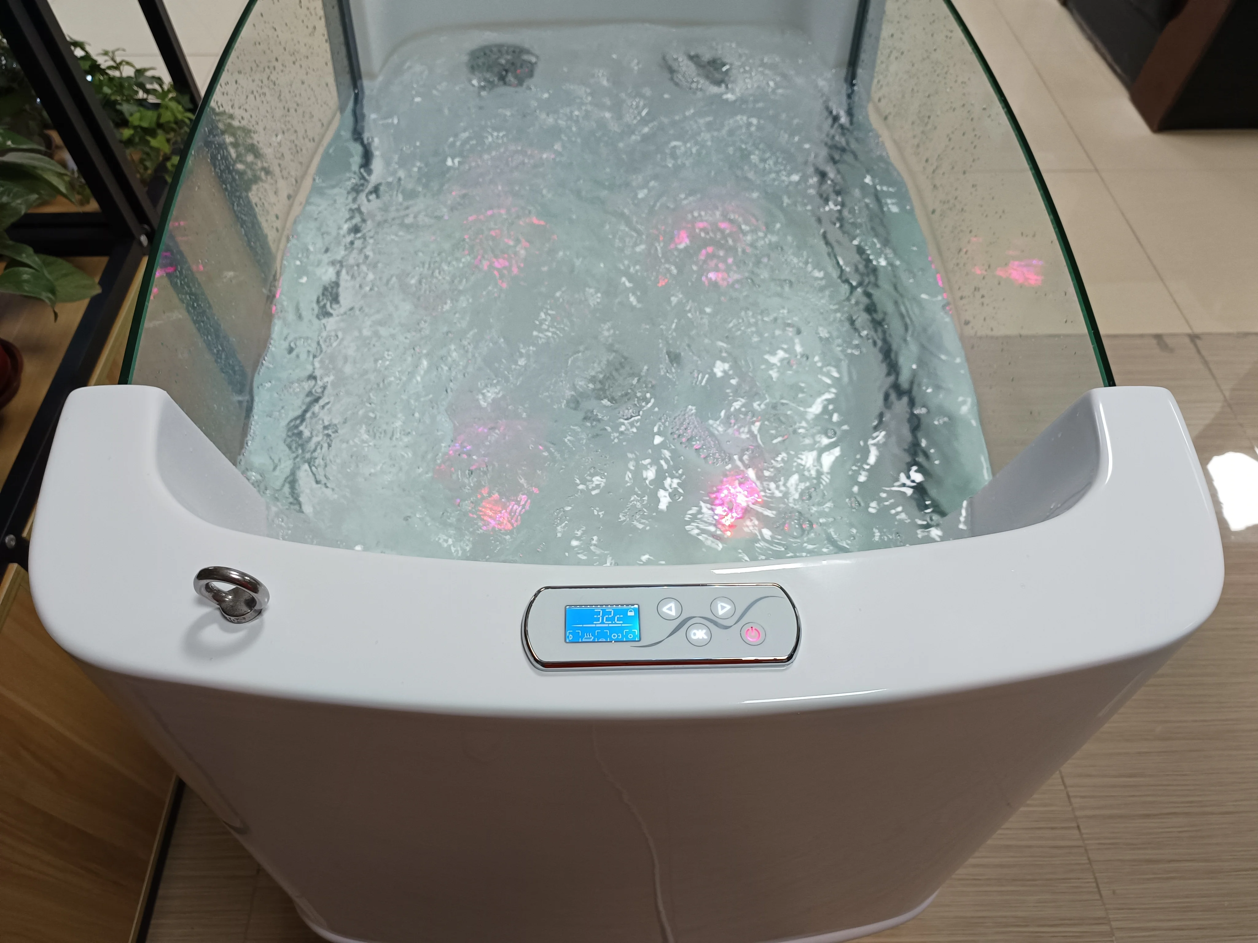 New Arrivals Dog Grooming Bath Spa Diode Whirlpool Acrylic Bubble Freestanding Pet Bath