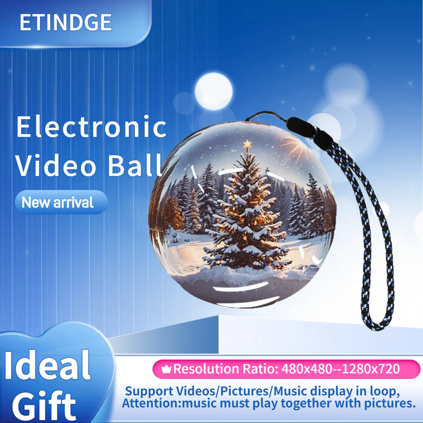 

3D шар с памятью видео, 4 ГБ, видеоплеер, 1000 мАч, хрустальный шар, лампа с разрешением 480 × 480, сделай сам, память, художественный стеклянный шар для подарка