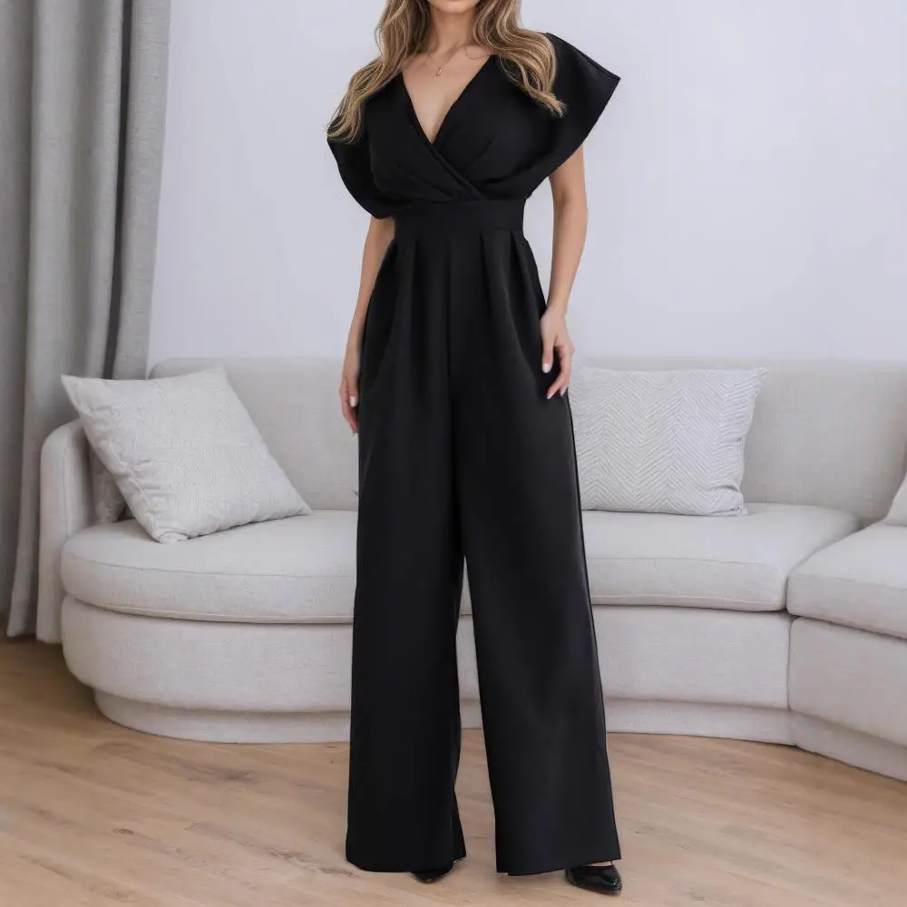 

Ele V-Ne Color Rer ort Sve Long Pants Women's Suit High Waist Commute Sle Summer New Arrival