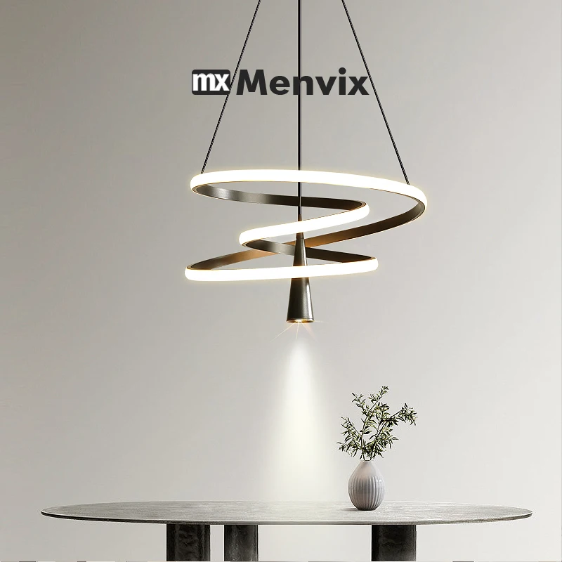 Modern Round LED Chandeliers for Living Room Dining Room Kitchen Island Luster Pendant Lights Fixture Home Decor Indoor Lighting