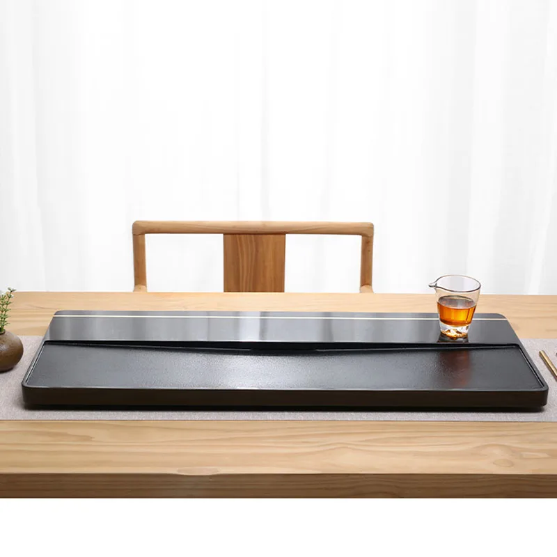 

European Hotel Tea Tray Big Japenese Black Nordic Tea Tray Luxury Gong Fu Bandeja Plastico Rectangular Tea Cup Accessories