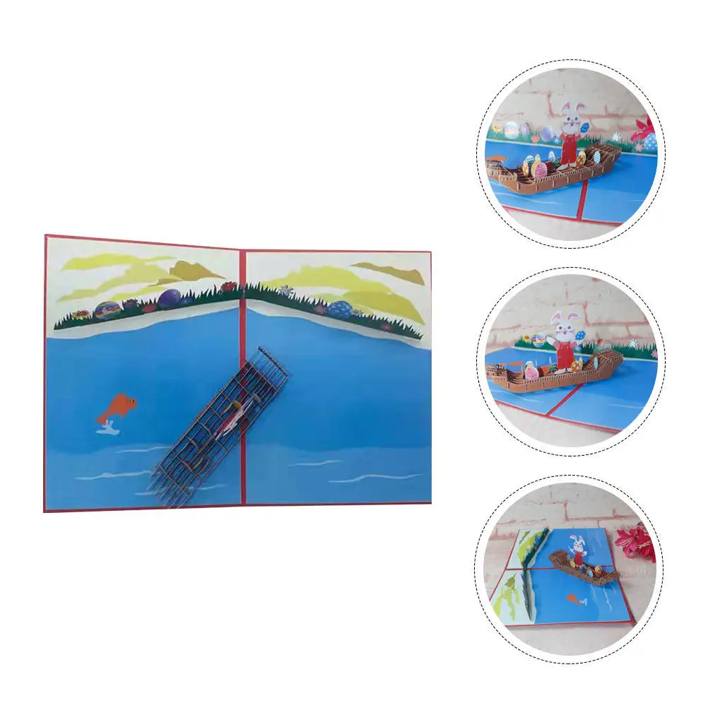 

3D Greeting Card Bunny Design Realistic Vivid Pop Up Effect Premium Material for Easter Christmas Birthday Anniversary Party