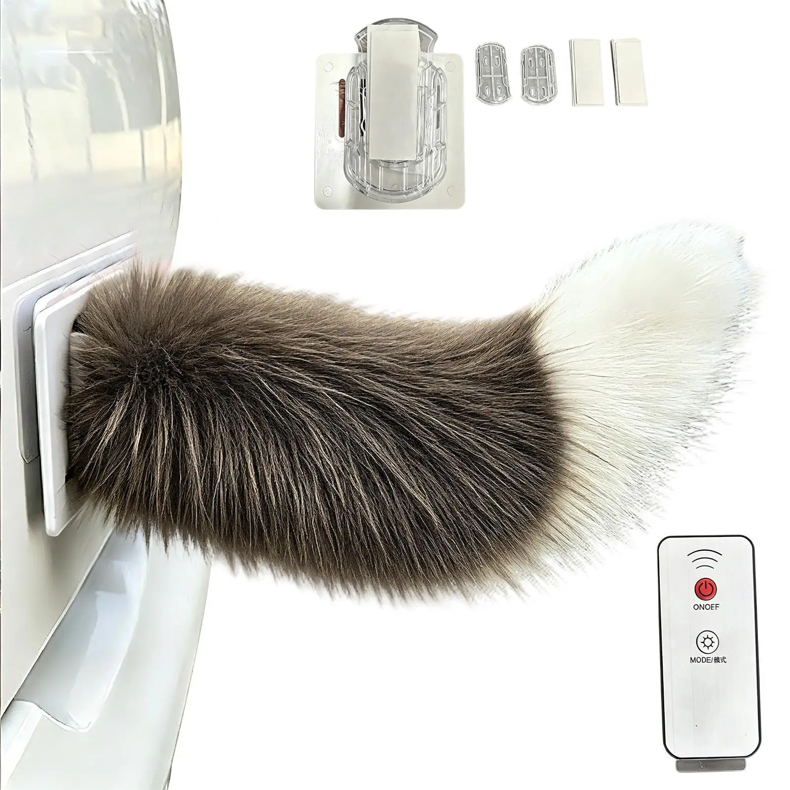 Auto-Dekoration Fernbedienung Elektrisch Niedliches Flauschiges Heck-Stoßstangen-Ornament Lustiges Flauschiges Tier-Schwanz-Zubehör für Auto, LKW, Roller – Detail 3