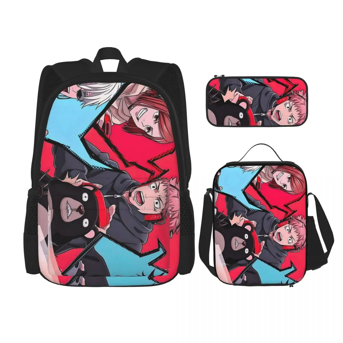 

Megumi Besto Friendo Jujutsu Kaisen Sukuna Anime Backpacks Boys Girls Bookbag School Bags Lunch Bag Pen Bag Three-Piece Set
