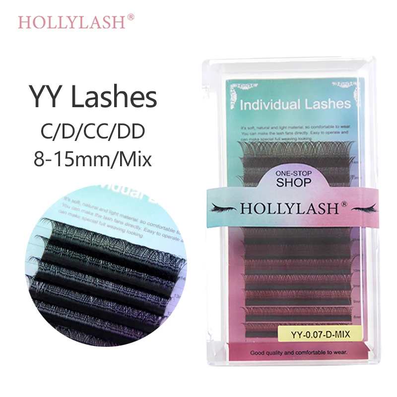 HOLLYLASH New Arrival YY Shape Eyelashes Extension Natural and Soft C/D/CC/DD Makeup Individual Lashes Wholesale/Supplies