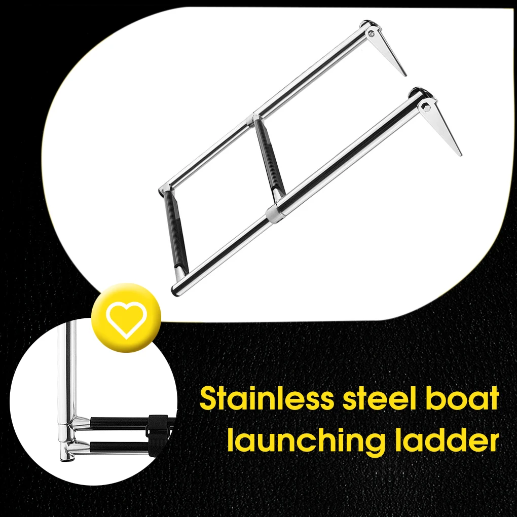 Boat Ladder 2 Steps Durable Compact Efficient Collapsible Antiskid Rubber Footstep Launching Ladders Ladders Swim Step