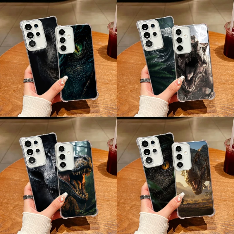 Dinosaurio Phone Case For Samsung S26 Ultra S25 Edge Galaxy S23 S21 S20 S24 FE S22 Plus S26FE S25FE TPU Cover Clear Shell Coque