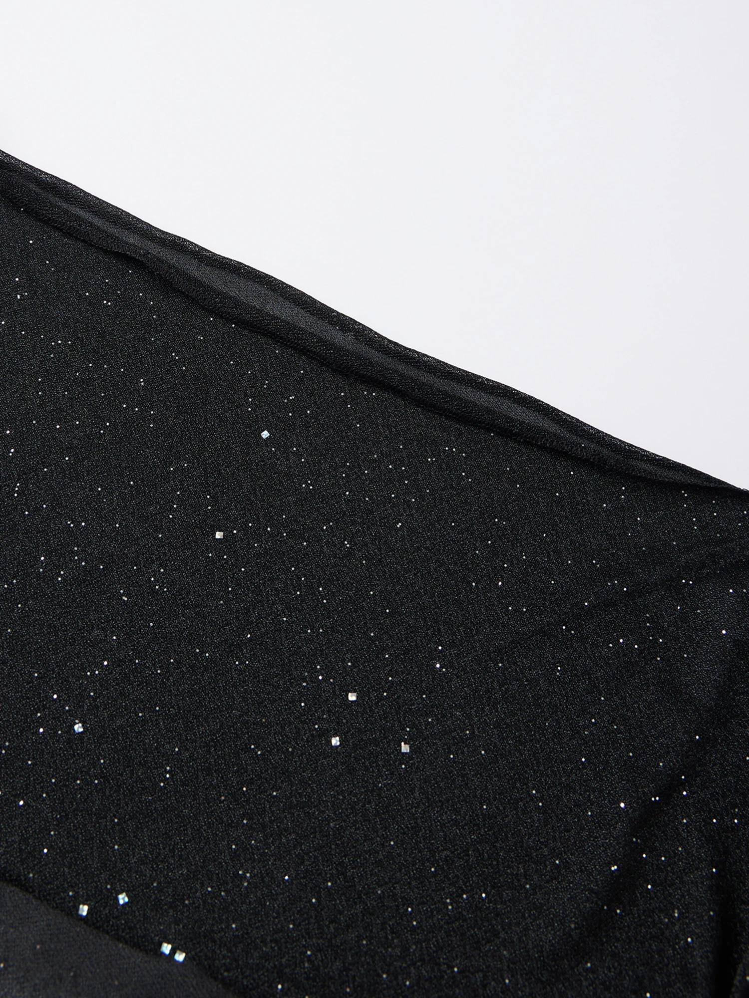 

Women’s Two Piece Summer Outfits Glitter Sheer Poncho Tops and Mini Skirt Set Clubwear