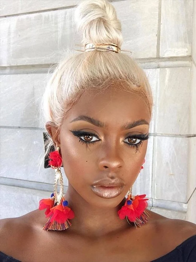 

360-градусный кружевной фронтальный парик # 613 Цветной прямой Hd кружевной фронтальный парик 13x6 13x4 Предварительно выщипанные светлые парики из натуральных волос на кружеве для женщин