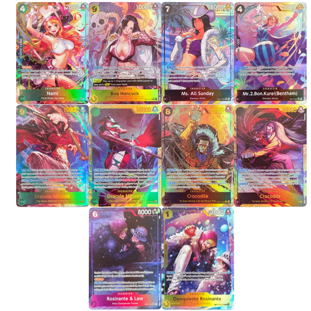 Tarjeta de Anime Proxy ONE PIECE EB04 OP14 Nami Ms All Sunday Hancock Mihawk Crocodile Rosinante Law English TCG