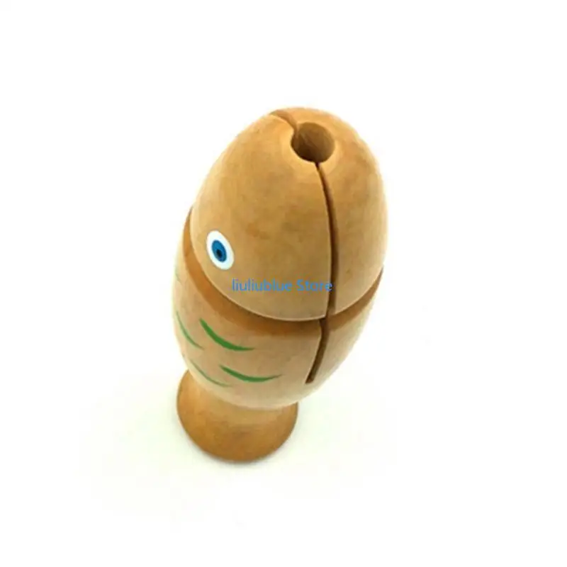 

Wooden Temple Block Musical Instrument Sound Fish Play Interactional 62CF