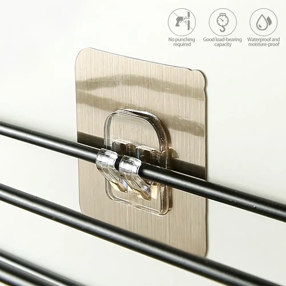 5PCS Waterproof Strong Adhesive Hook Shelf Sticker for Bathroom Kitchen Wall Shelf Rack Kitchen Sticking Wall Screw Hook Hanger