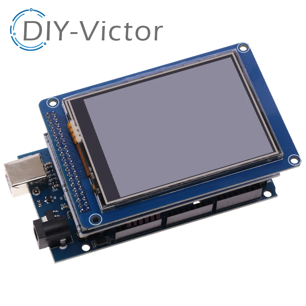 Spedizione gratuita! Touch LCD TFT da 3.2 "+ schermo TFT da 3.2 pollici + Mega 2560 R3 con cavo usb per kit Arduino
