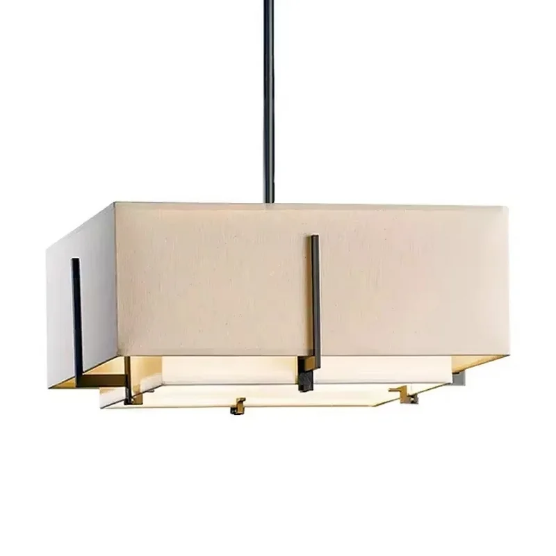

2024 Chinese Cloth Chandelier Fabric Minimalist Bedroom Tea Room Pendant Lights Living Dining Room Ceiling Lamps Fixture