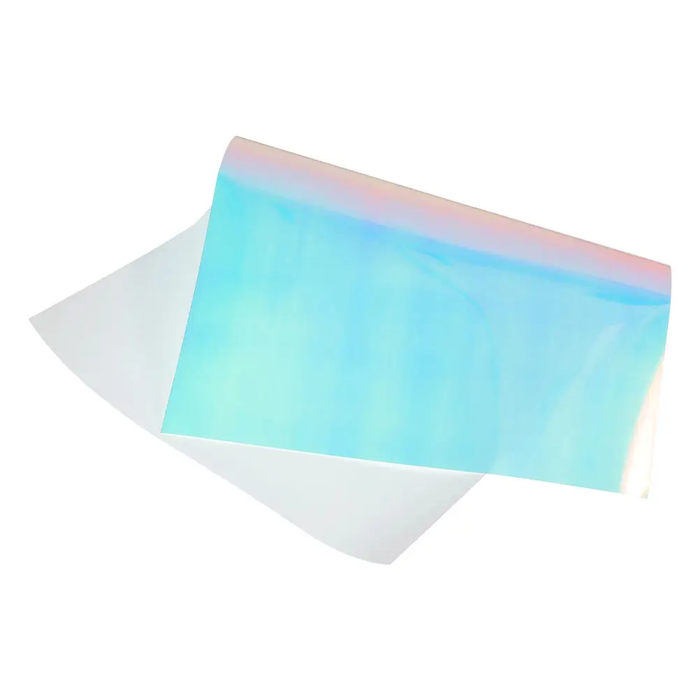 Vinilo Holográfico Brillante HTV para Camisetas, Bolsas y Manualidades, Brilla en la Oscuridad, Película de Transferencia Térmica Fácil de Cortar y Aplicar, Grado Comercial