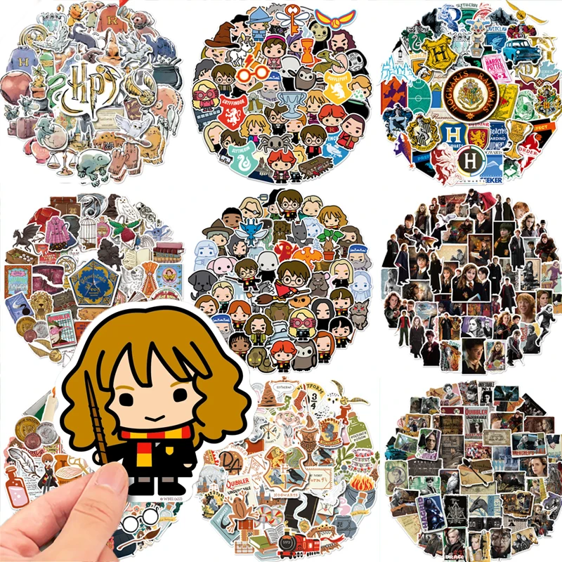 50pcs Harry Stickers Magic School of Witchcraft and Wizardry Hermoines Waterproof Stationery Potter Kawaii Anime Sticker Toys