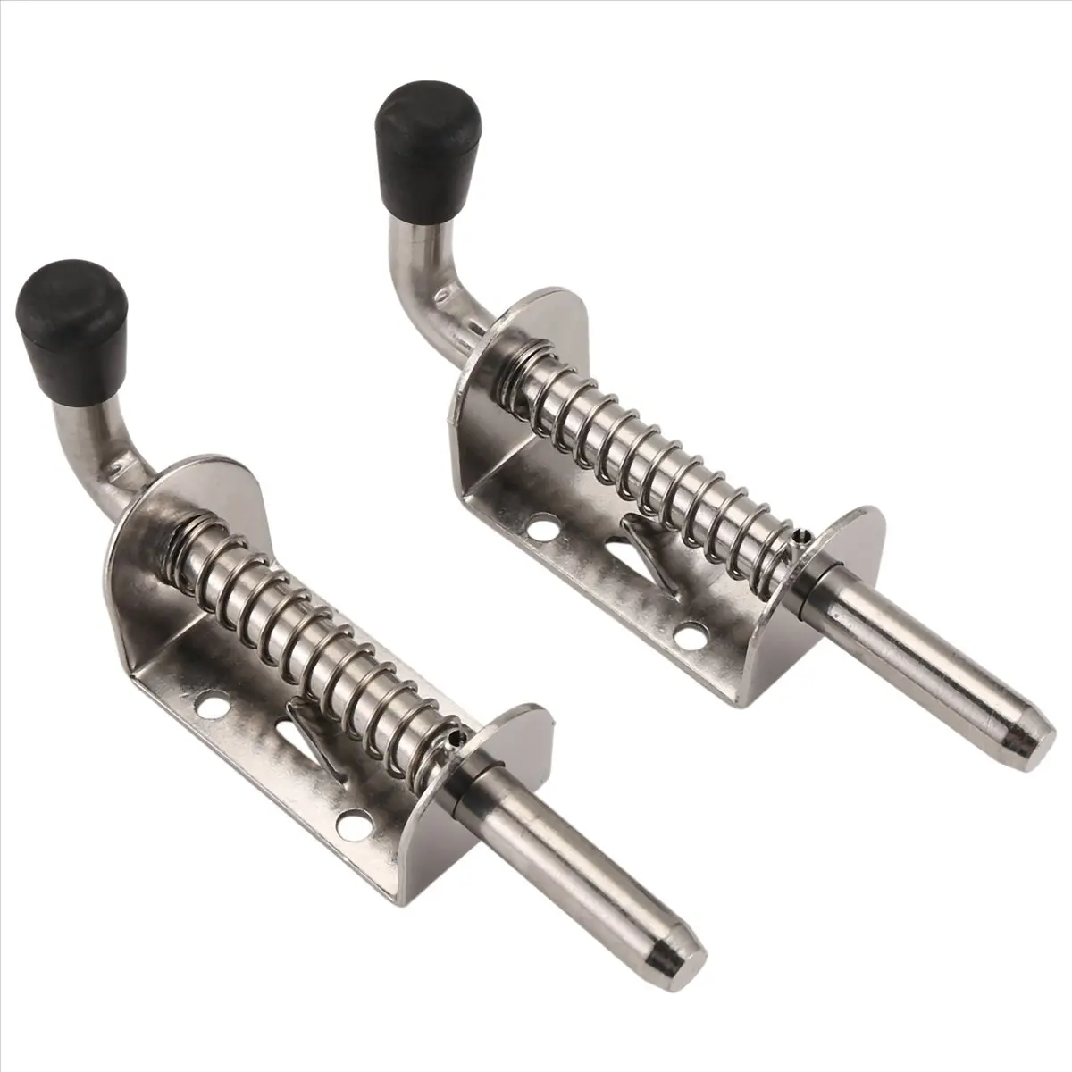 ABFS 2Pcs 5 Inch Stainless Steel Spring Loaded Pin Bolt 2mm Thickened Door Lock Brushed