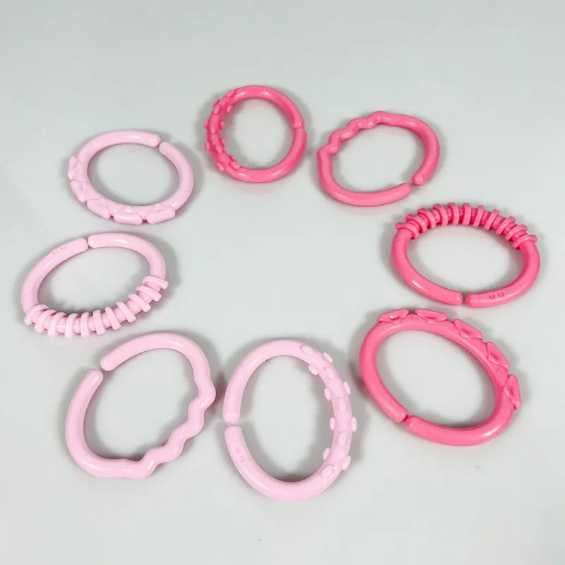 Baby Stroller Rainbow Loop Hook Silicone Food Grade Dental Rubber Ring Hand Grip Connecting Ring Stroller Accessoris