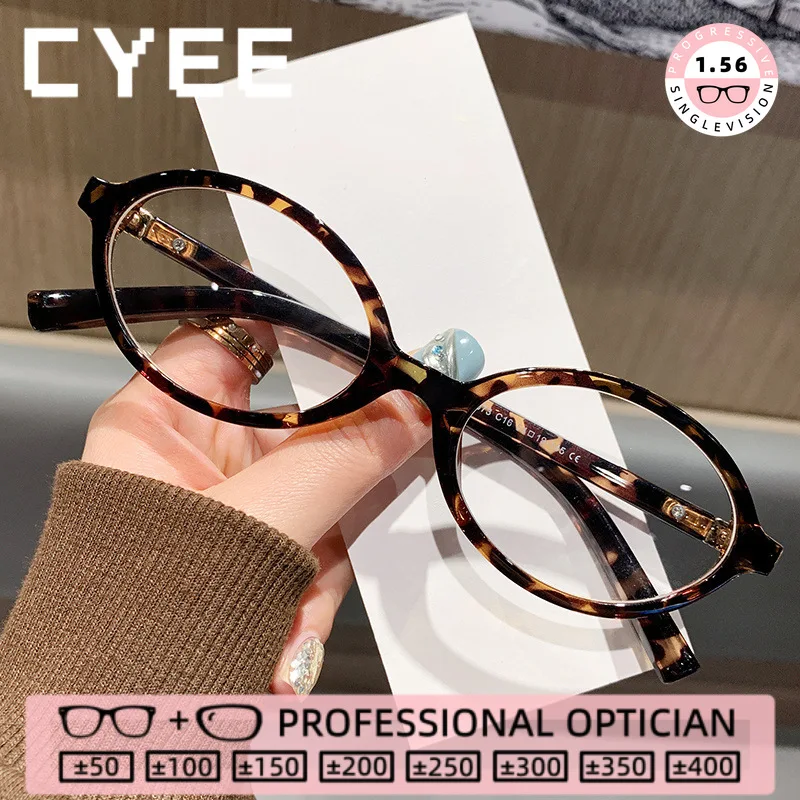 

CYEE Oval TR90 Fashion Reading Eyegiasses Womens Blue Light Blocking High-End Customization Myopia Prescription Optical Glasses