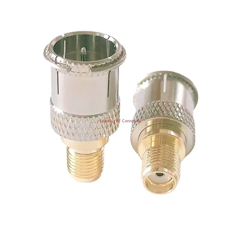 2Pcs/lot SMA To F TV Female Male Straight Connector RPSMA To F Quick Plug Adapter Coax Connector Brass Gold Plated High Quality