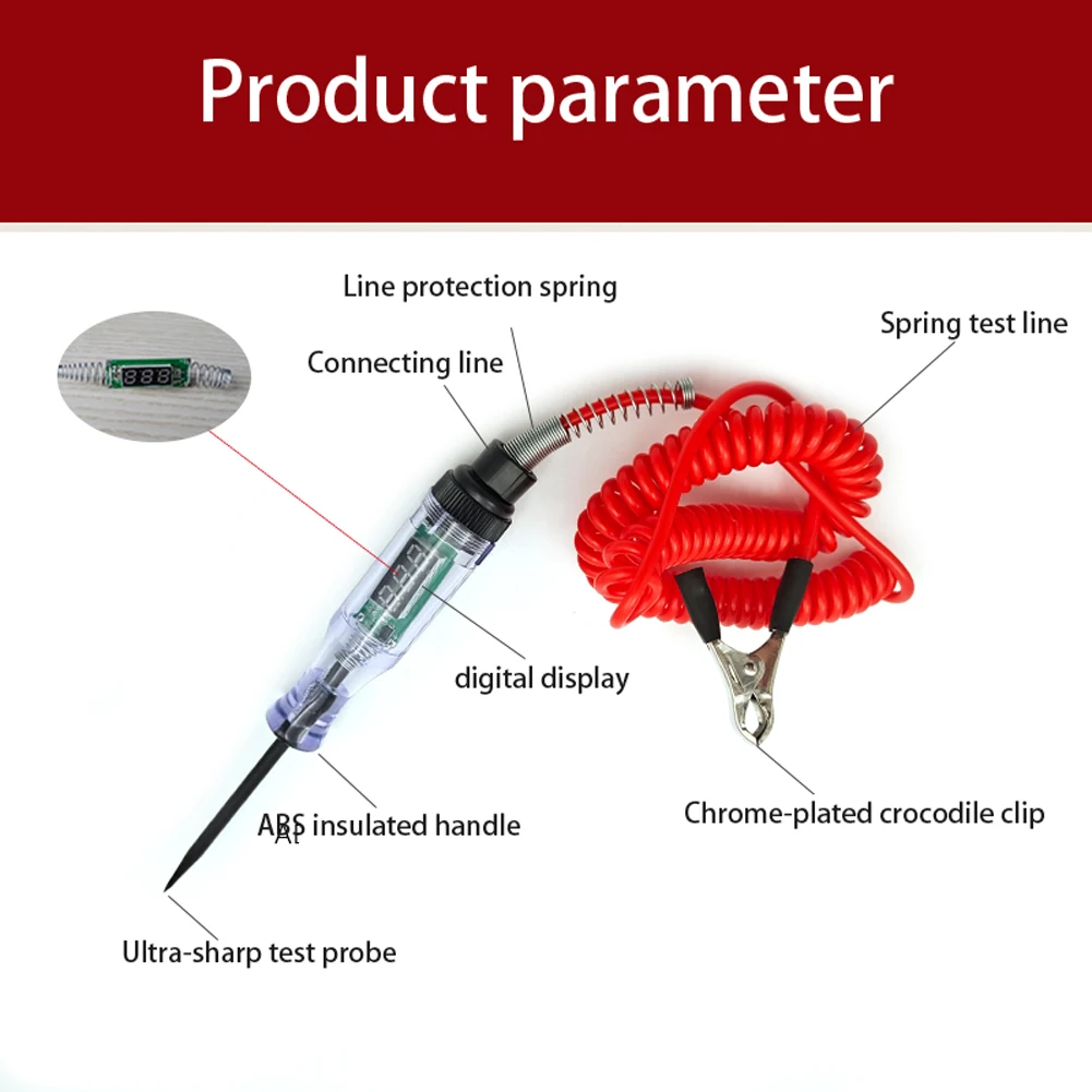 6 V 12 V 24 V Portable Car Automotive Electric Digital Display Circuit Tester Car Truck Circuit Probe Test Pen Automotive Test L