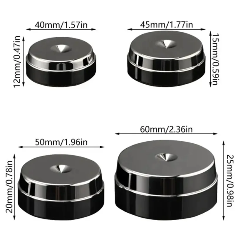 【T07A】Para clareza de som superior Alto-falante de aço inoxidável Spikes pés almofadas de amortecimento de base de borracha antiderrapante