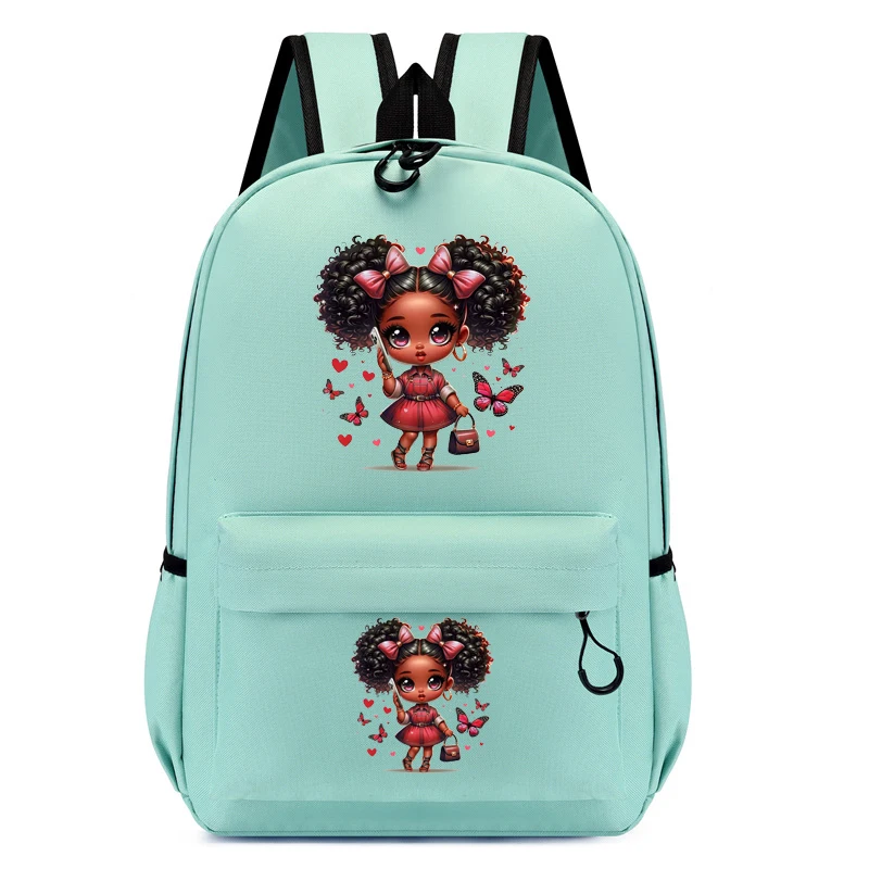 Mochila infantil Chibi, Preto, Menina, Borboleta rosa, Adolescente, Mochila infantil, Mochila infantil, Meninas Viagem Bagpack