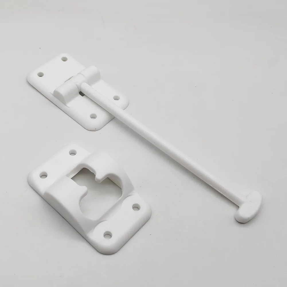 

6 Inch External Plastic Door Latch for RVs ABS White Material with 8 Screws Door Hook Bolt Replacement Kit of 2