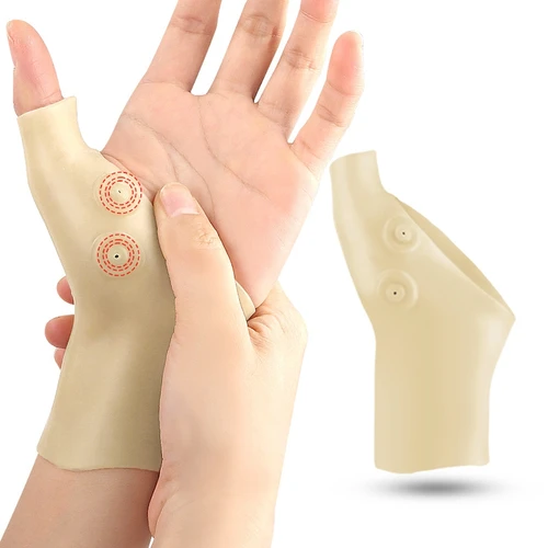 Guantes de terapia magnética Gel de silicona alivio del dolor de artritis soporte de pulgar de muñeca ajustable Corrector de masaje Unisex