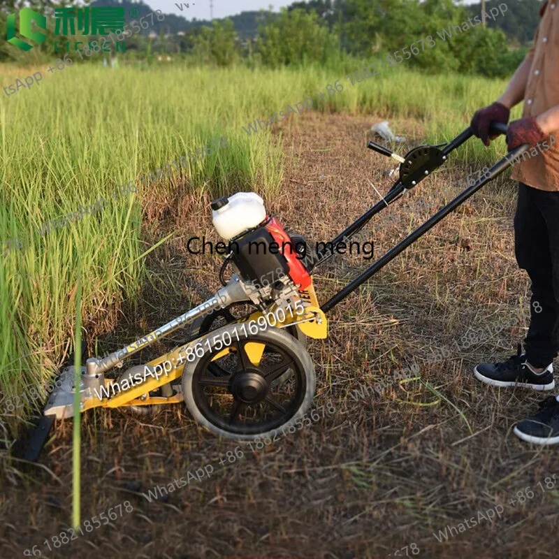 Hand-Pushed Lawn Mower Multifunctional Four Stroke Mini Reel Mower Agricultural Orchard Brush Cutter Garden Tool