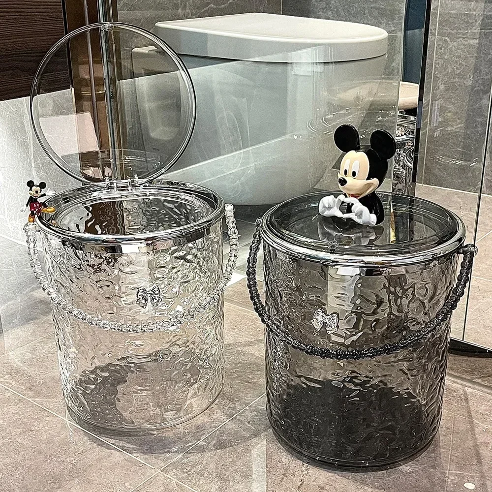 Household Bathroom Press Trash Can with Lid Living Room Office High Value Toilet Large Toilet Waste Basket
