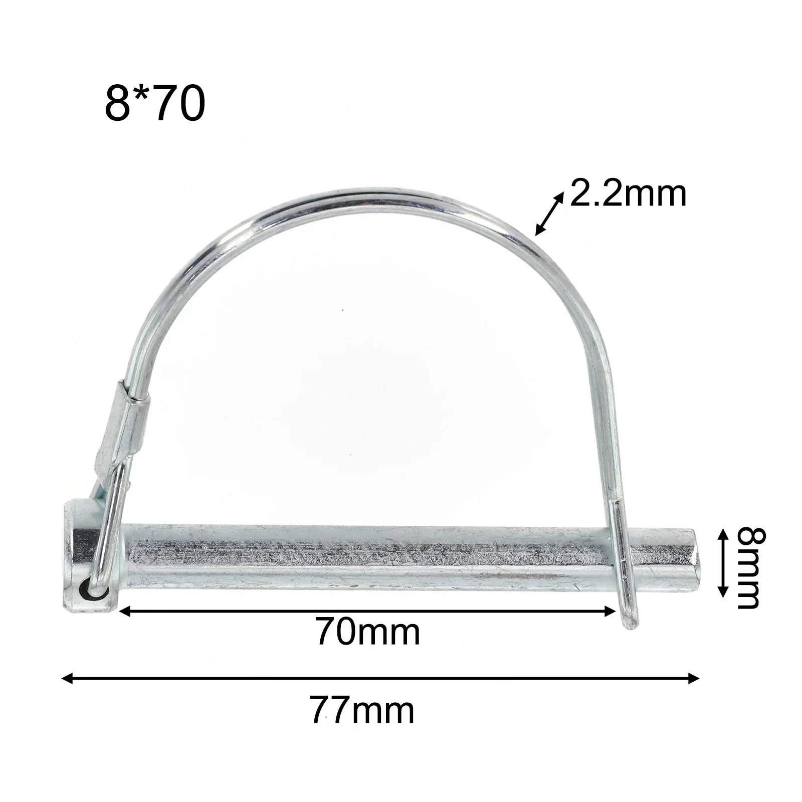 4x M8x70mm Trailer Coupler Hitch Pin Lock D-Shape Heavy Duty Towing Safety Lock For 2-Inch Ball Mounts And Couplers