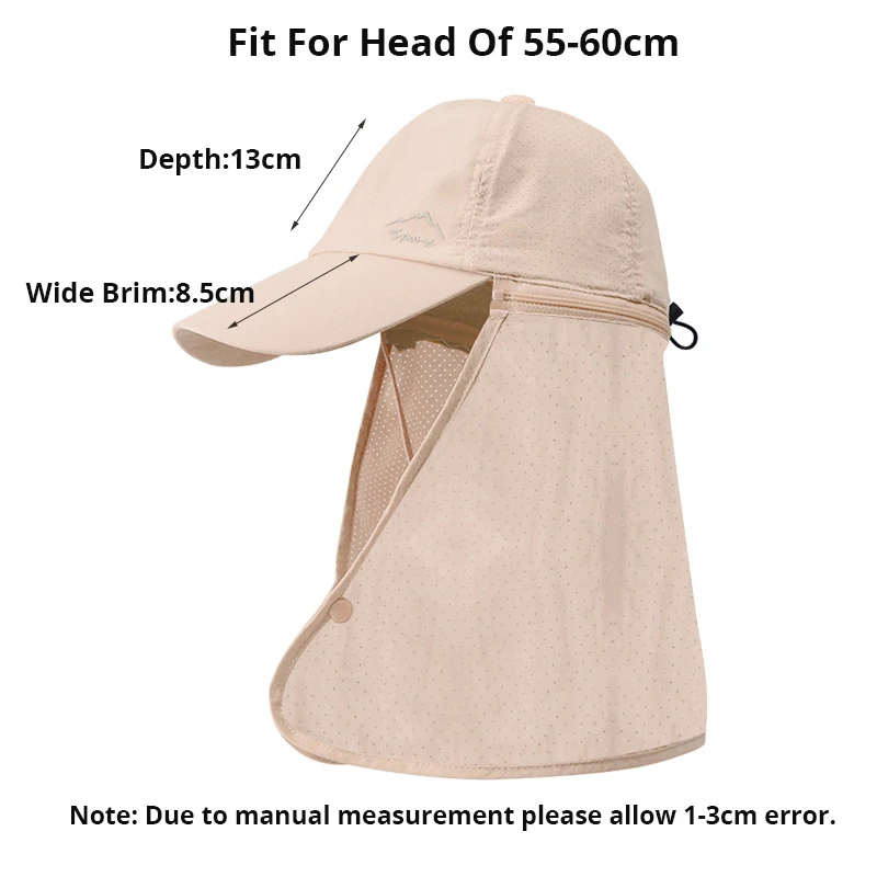 Outdoor Quick Drying Waterproof Bucket Hat For Men Detachable Baseball Cap Summer Anti UV Sun Hat With Neck Flap Male Hiking Hat