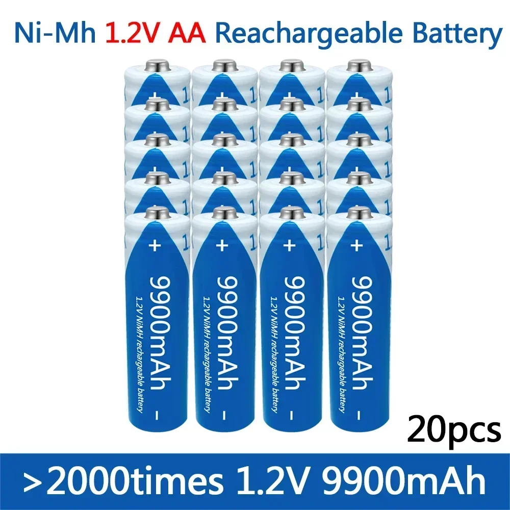 AA battery 1.2V nickel hydrogen battery AA fast charging battery 9900mAh remote control mouse small fan electric toy alarm clock