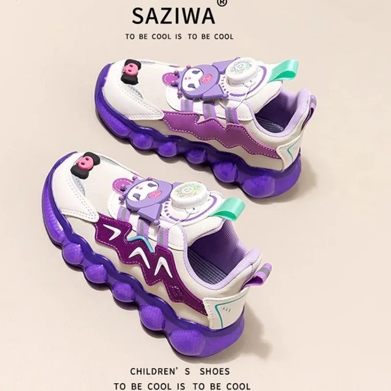 Kuromi Anime Kawaii Sanrio Casual Shoes Children Cute Cartoon Boys Girls Leather Daddy Sneakers Lovely Ins Gifts for Kids