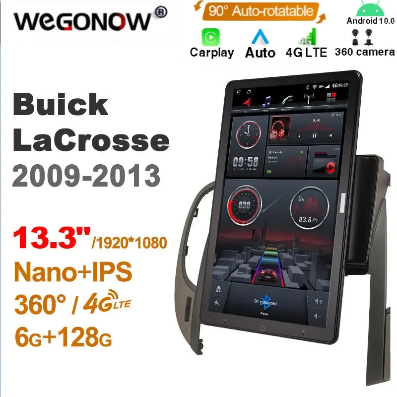 

1920*1080 Nano Ownice Android 10,0 для Buick LaCrosse 2009-2013 автомобильное радио Видео Аудио 13,3 ''вращающийся 360 6G 128G Тесла стиль